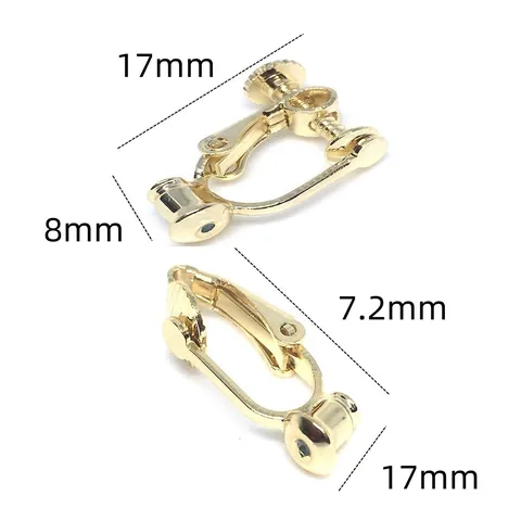 14K Gold Plated Copper Earring Converters Screw Back Clip On Earring Findings For Non Pierced Ears DIY Jewelry Making Components