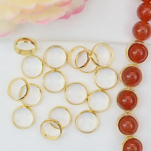 Perles d'Espacement en Anneau Rond en Cuivre Plaqué Or pour la Fabrication de Bijoux DIY Bracelet Collier Matériaux