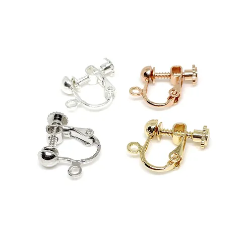 DIY Earring Findings Screw Back Earring Converters For Non Pierced Ears 14K Gold Plated Copper Spiral Ear Clip For Women Jewelry Making