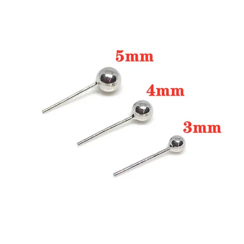 DIY Jewelry Findings Ball Stud Earring Parts With 925 Sterling Silver Earring Post Copper Gold Silver Plated Earring Components