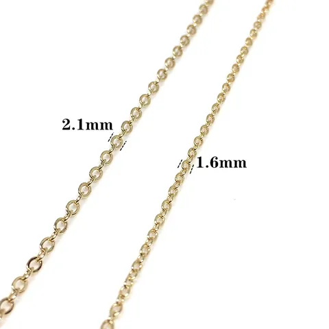 Cadena de Bricolaje de Cobre Chapado en Oro Real Eslabones en O Aplanados para Fabricación de Joyas Collar Pulsera Accesorios