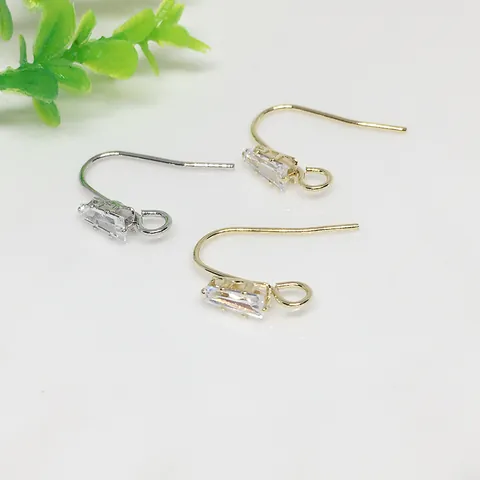 Accessoires de Bijouterie DIY Crochets de Boucles d'Oreilles en Laiton Avec Zircon Plaqué Or Argent Or Rose Accessoires pour Femmes