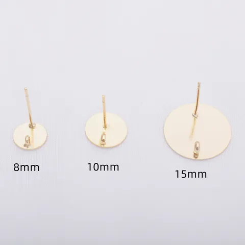 DIY Ohrstecker Zubehör Mit 925 Sterlingsilber Ohrstecker-Stift 14k Goldgefüllt Platinierte Runde Flache Basis Mit Aufhängeschlaufe Für Schmuckherstellung