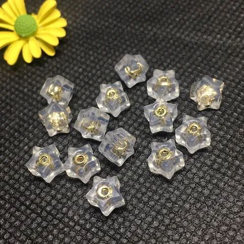 18K Gold Plated Copper Silicone Earring Backs Star Round Shape Earring Stoppers For DIY Jewelry Making Accessories