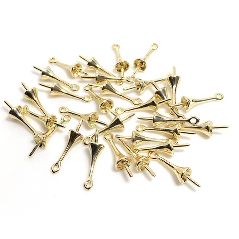 Bélières à Tige en Cuivre Écologique Plaqué Or Véritable 14K 18K Connecteurs de Pendentif pour la Création de Bijoux DIY