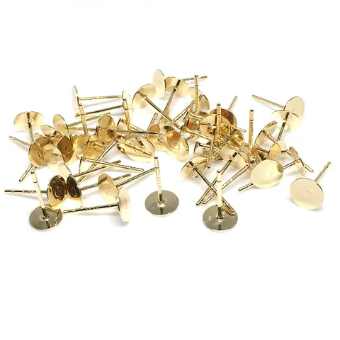 DIY Ohrring Zubehör Flache Platte Ohrstecker Mit 925 Sterlingsilber Ohrstecker-Stift Gold Silber Farbe Kupfer Ohrring Zubehör