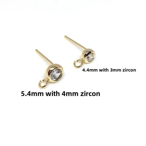 Base per Orecchini a Bottone in Rame Ecologico e Zirconia Con Perno in Argento Sterling 925 Oro Rosa Oro Fai da Te Accessori Gioielli