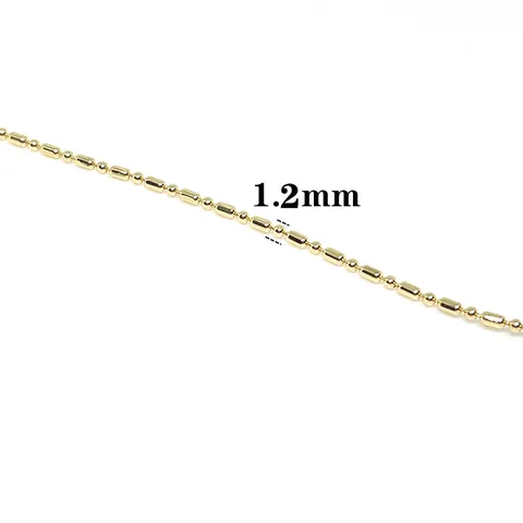 14K Gold Plated Brass Ball Chain Bead Chain Long Short Chain 1.2mm DIY Jewelry Making Necklace Bracelet Finding Accessory