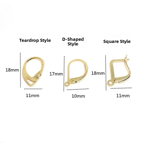 14k Vergulde Koperen Oorbelhaakjes DIY Sieraden Maken Onderdelen Waterdruppel Vierkant D-vorm Accessoires Voor Handgemaakt