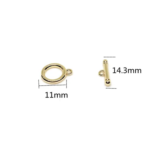 Copper 14k Gold Filled Toggle Clasp Round OT Buckle For DIY Bracelet Necklace Jewelry Making Finding Connection Accessory
