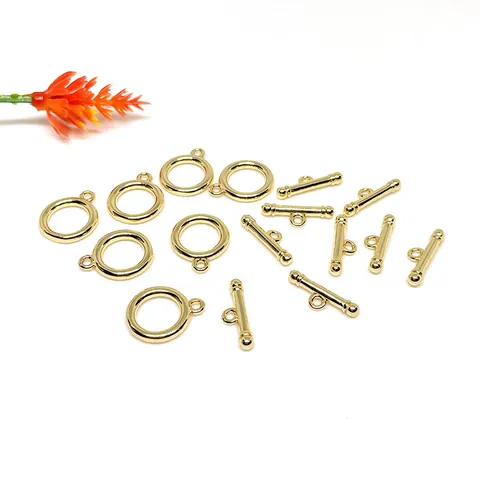 Copper 14k Gold Filled Toggle Clasp Round OT Buckle For DIY Bracelet Necklace Jewelry Making Finding Connection Accessory
