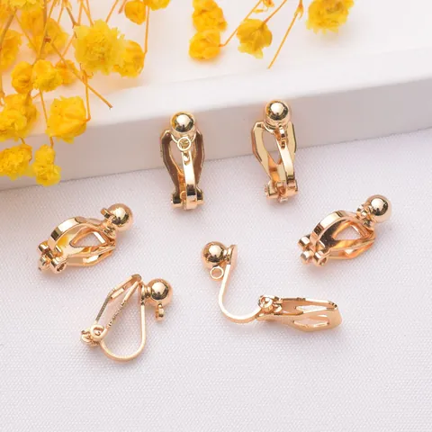 Convertidores de Pendientes de Clip de Cobre Hallazgos de Joyería DIY para Orejas Sin Perforar Componentes de Joyería