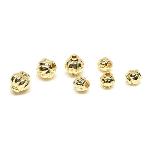 Alliage 14k 18k Or Rempli Lanterne Perles Forme de Citrouille Perles d'Espacement DIY Accessoires de Bijoux Bracelet