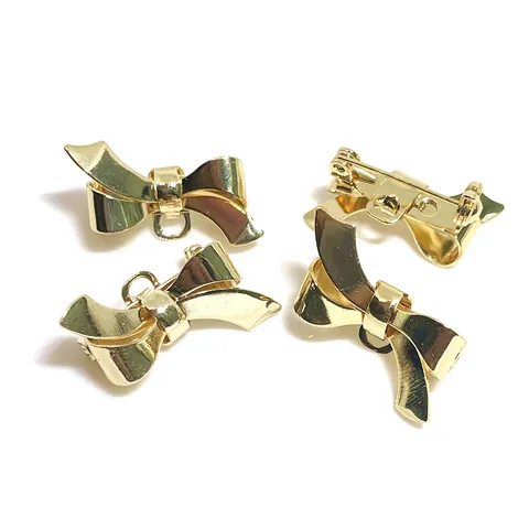 Accesorios Para Crear Joyas DIY Base De Broche Con Lazo De Latón Con Anillo Colgante Chapado En Oro Plata Mujer