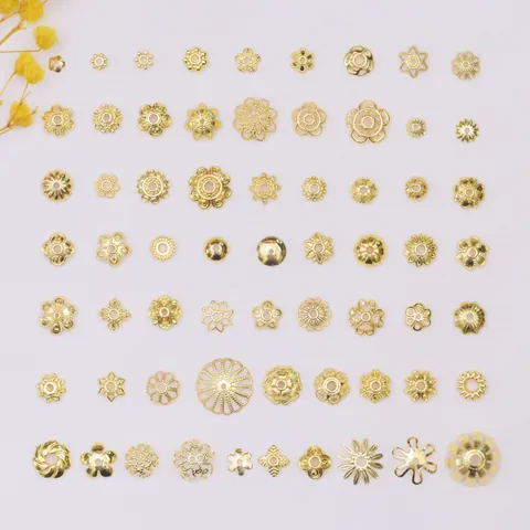 Brass Flower Bead Caps Hollow Floral Spacer Beads For DIY Jewelry Making Gold Plated Metal Spacers Jewelry Findings Supplies