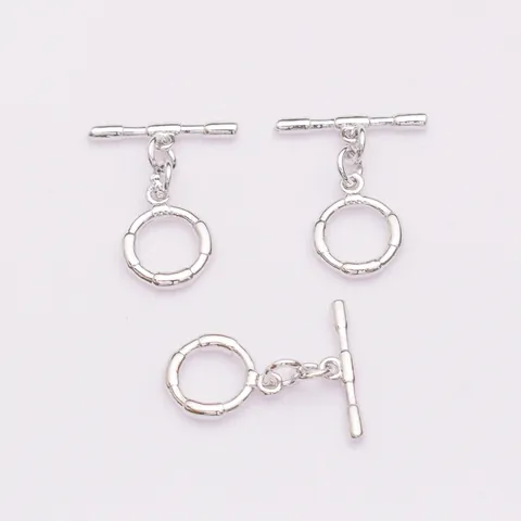 Fermoir Cabillot en Cuivre Texture Bambou Plaqué Or 24K sous Vide Boucle de Connexion OT pour Création de Bijoux