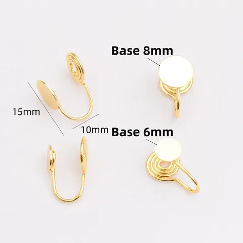 DIY Accessori per Orecchini Rame Design Spirale Convertitori per Orecchi Senza Buco Placcato Oro Componenti Clip On