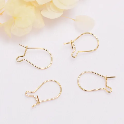 Ganchos para Pendientes de Cobre Chapados en Oro de 18K Simples DIY Joyería Hallazgos Cables de Oreja Kidney Componentes de Pendientes Hechos a Mano