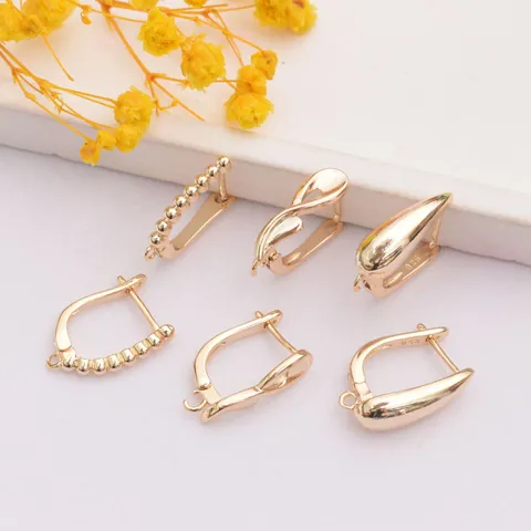 14K Gold Filled 925 Sterling Silver Earring Clasp Hooks Teardrop D-Shape Smooth Earring Buckle DIY Jewelry Making Accessories Findings
