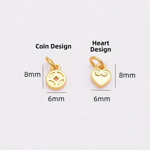 DIY Koperen Munt Hart Mini Hanger Voor Ketting Armband Sieraden Maken Accessoires Gegalvaniseerde Koperen Onderdelen