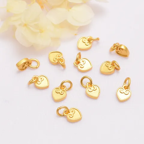 DIY Copper Coin Heart Mini Pendant For Necklace Bracelet Jewelry Making Accessories Electroplated Copper Findings