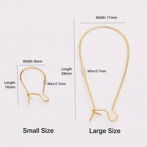 Simple 18K Gold Plated Copper Earring Hooks DIY Jewelry Making Findings Kidney Ear Wires Handmade Earring Components Accessory Color Preserving