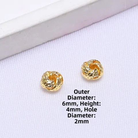 Perles d'Espacement en Cuivre Plaqué Or 14K 18K Creux Torsadé Tissé Perles en Vrac pour DIY Bracelet Collier Création Bijoux