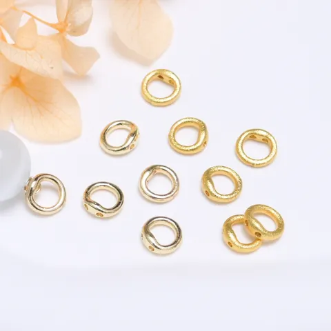 14K Gold Gefüllt Kupfer Kreisring Endverschluss Verbinder Für DIY Armband Halskette Perlen Schmuckherstellung Zubehör