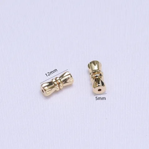Copper Color Preserving Screw Clasp 14K 18K Gold Filled DIY Jewelry Making Findings Necklace Bracelet End Connectors Hourglass Spacer Beads