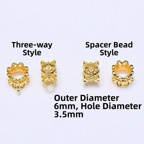 Cuentas Espaciadoras de Pétalos de Flores Huecas de Cobre Chapado en Oro Diseño de Corona Accesorios para Joyería DIY