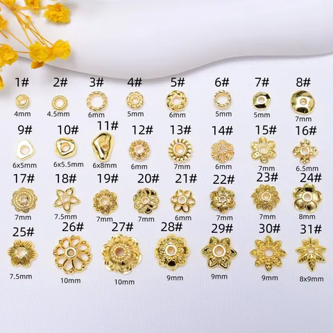Copriperla a Petalo Cavo in Lega Placcato Oro Argento Resistente al Colore Distanziatori per Gioielli Fai-da-te Collana Bracciale Componenti