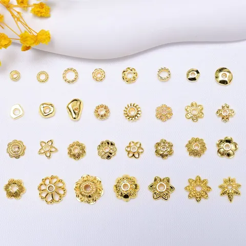 Copriperla a Petalo Cavo in Lega Placcato Oro Argento Resistente al Colore Distanziatori per Gioielli Fai-da-te Collana Bracciale Componenti
