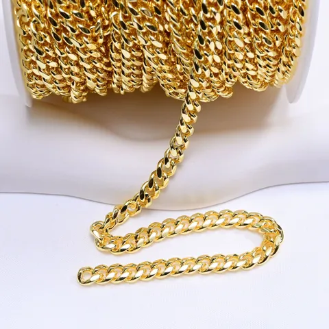 Farbbeständige Vergoldete Kupfer Panzerkette Rolle Für DIY Handgefertigte Halskette Armband Schmuckherstellung Curb Chain Zubehör