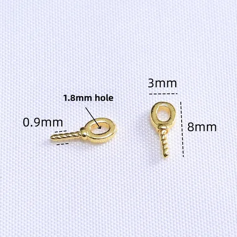 Vis à Œillet en Cuivre Rempli Or 18K Bélières de Pendentif pour Künstliche Perle Filetée pour Création de Bijoux DIY Accessoires