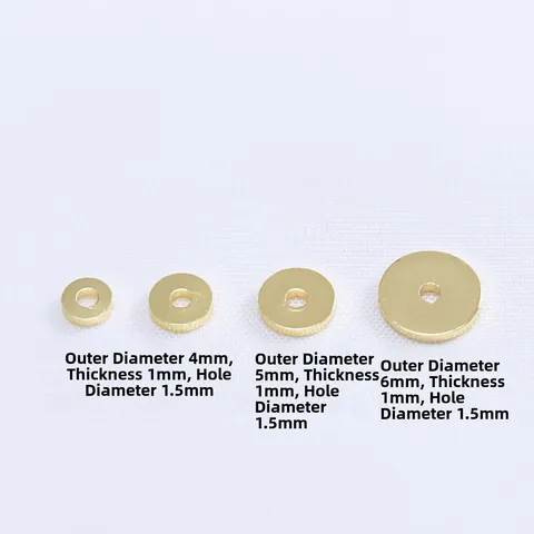 Perles d'Espacement Plates Rondes en Cuivre Laminé Or 18K Joints Métalliques Pour Fabrication de Bijoux DIY Bracelet Collier