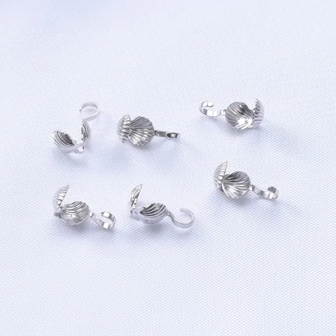 Copper Shell Clamshell Bead Tips Vacuum Gold Plated End Connectors For Necklace Bracelet DIY Jewelry Making Findings