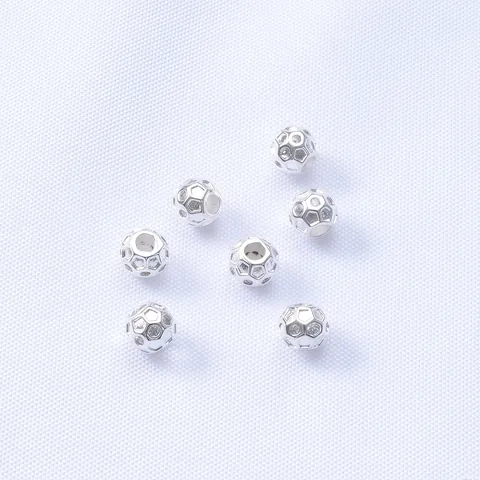 Gold Filled Hollow Round Spacer Beads With Micro Pave Zirconia For DIY Bracelet Necklace Jewelry Making Accessories