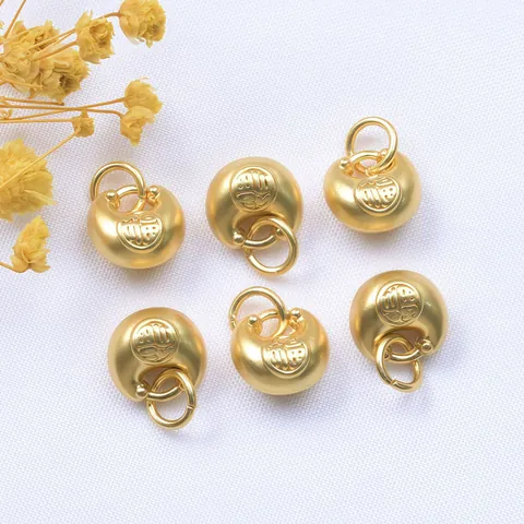 Alloy Chinese Style Fu Character Peace Lock Charms For DIY Jewelry Making Antique Gold Silver Plated Pendants Accessories