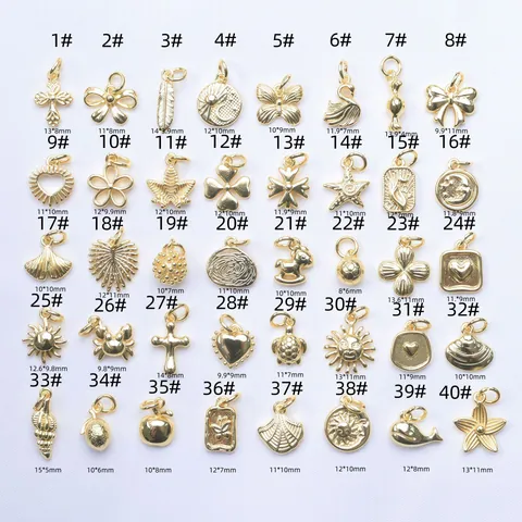 DIY Jewelry Pendants 18K Gold Plated Copper Charms Butterfly Heart Shell Star Cross Pendants For Necklace Bracelet Making