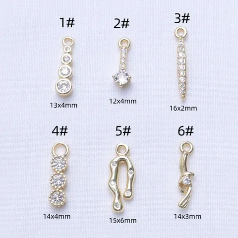 Pendentifs en Laiton Or Rempli 14K Zircon Gland Long DIY Breloques Boucles d'Oreilles Micro Pavé Petit Pendentif Accessoires Bijoux