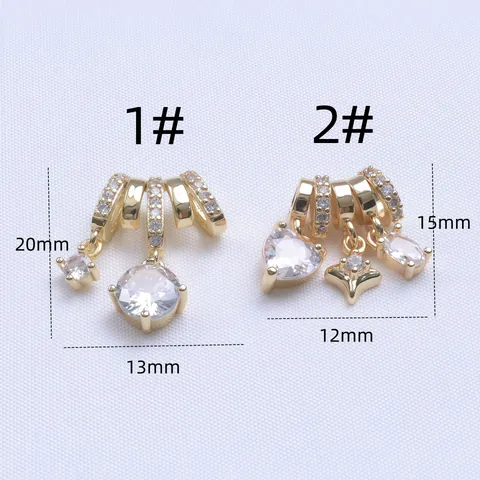Κρεμαστό Ζιργκόν με Γέμισμα Χρυσού 14K 18K Σχήμα Καρδιά Αστέρι Στρογγυλό για DIY Κατασκευή Κοσμημάτων Βραχιόλι Κολιέ Φλουριά Γυναικεία Αξεσουάρ