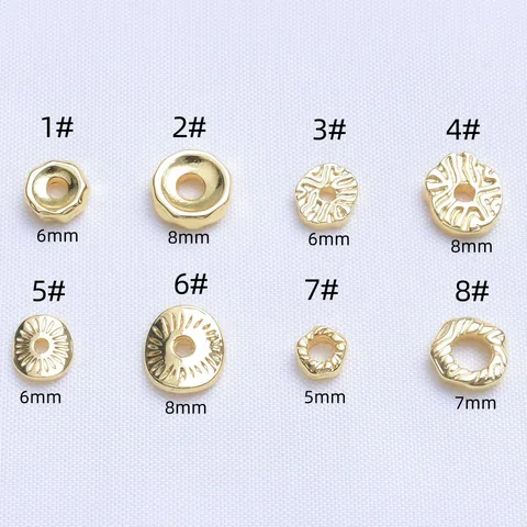 18K Gold Plated Alloy Irregular Baroque Spacer Beads For DIY Jewelry Making Bracelet Necklace Sunburst Textured Loose Beads