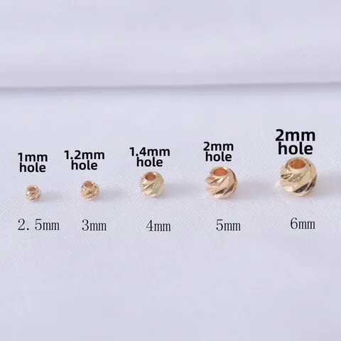 Perline Distanziatrici in Rame Riempito d'Oro 14K Perline Piene a Spirale per Creazione di Bracciali e Collane DIY Accessori per Gioielli Fatti a Mano