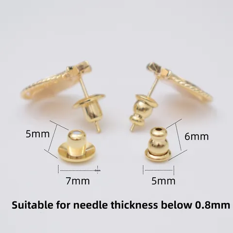 14K Goldgefüllte Kugel-Ohrring-Rücken Mit Silikoneinsatz Hochwertige Messing-Ohrringstopper DIY Schmuckherstellung Zubehör