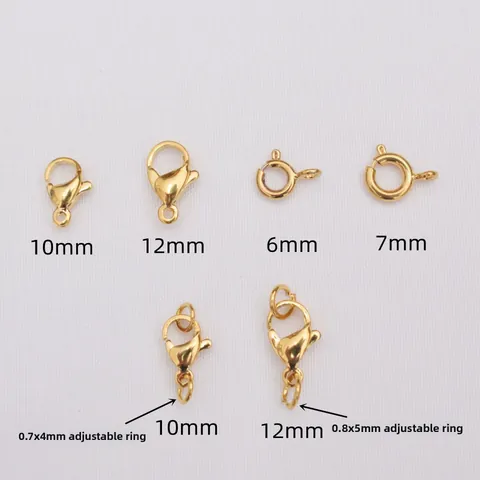 Stainless Steel Lobster Clasp Spring Ring Vacuum Gold Plated DIY Necklace Bracelet Connector Handmade Jewelry Accessory