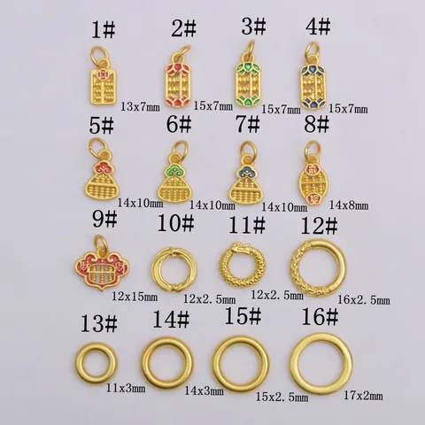Vintage Copper Antique Gold DIY Pendants Enamel Abacus Gourd Charms For Bracelet Necklace Jewelry Making Findings
