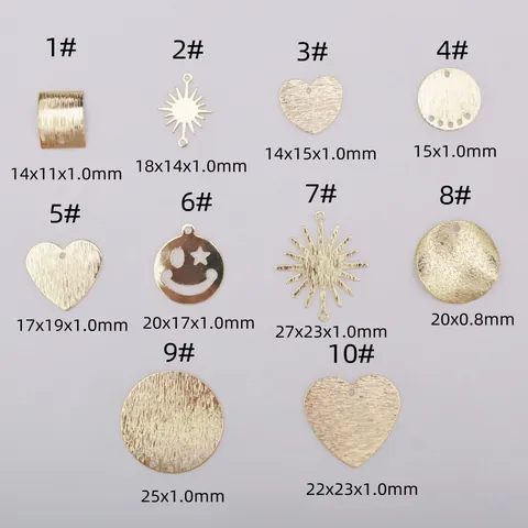 Pendentifs Géométriques Cœur Rond en Laiton Brossé Remplis d'Or 14K pour la Fabrication de Bijoux Boucles d'Oreilles Bricolage Femmes