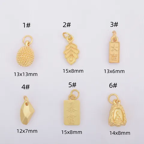 Colgantes de Latón Chapados en Oro Antiguo Para la Fabricación de Joyas DIY Pulsera Collar Colgante Durián Hoja Buda Carácter Colgantes