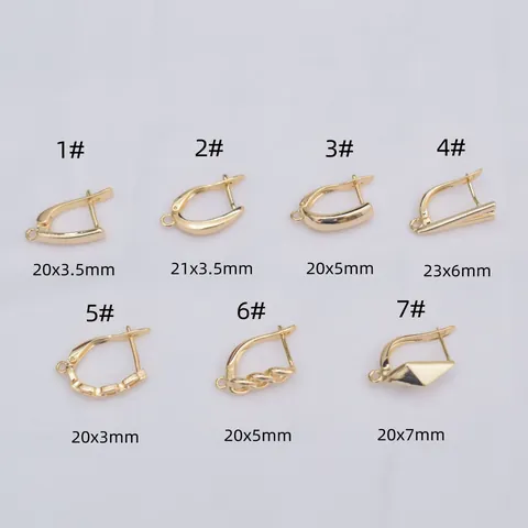 Crochets de Boucles d'Oreilles Dormeuses en Laiton Rempli d'Or 14K Or Blanc Forme de U Apprêts Géométriques pour Création Bijoux DIY Femme