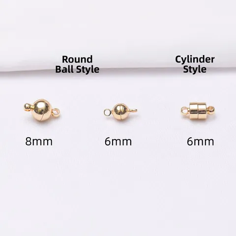 Magnetische Sieradensluiting Koper 14K Goud Gevuld Ronde Bol Cilinder Connector Voor Ketting Armband DIY Maken Accessoires